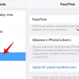 Ustawienia iPhone'a, sekcja FaceTime. Włączanie połączeń głosowych z iPhone'a. Przekierowanie połączeń.