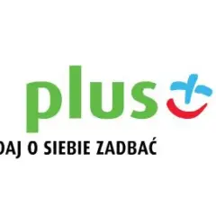 Zielone logo "plus" z uśmiechniętą buźką i hasłem "DAJ O SIEBIE ZADBAĆ".
