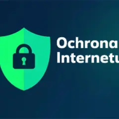 Zielona tarcza z kłódką symbolizuje **ochrona internetu plus**. Zapewnia bezpieczeństwo w sieci.