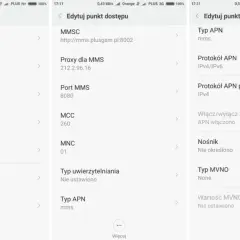 Ustawienia MMS Plus: Nazwa "Plus MMS", APN "mms", MMSC http://mms.plusgsm.pl:8002, Proxy 212.2.96.16, Port 8080.