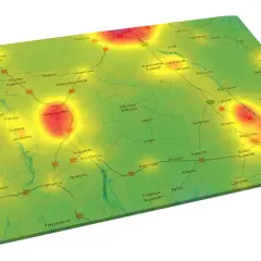 Mapa z zaznaczonymi obszarami o podwyższonej aktywności, w tym w okolicach Inowrocławia i Włocławka. Kierunkowy 54 Polska.