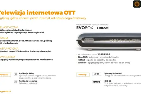 Telewizja w plusie: elastyczna, tania, atrakcyjna i wygodna. Oglądaj gdzie chcesz z dekoderem EVOBOX STREAM.