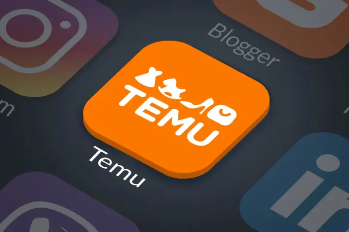 Logo aplikacji Temu otoczone ikonami innych platform społecznościowych. Czy temu jest bezpieczne?