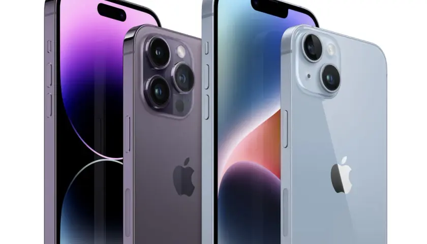 Nowe iPhone 14 Pro w kolorach fioletowym i niebieskim. Zastanawiasz się nad wymianą baterii iPhone 14 Pro?
