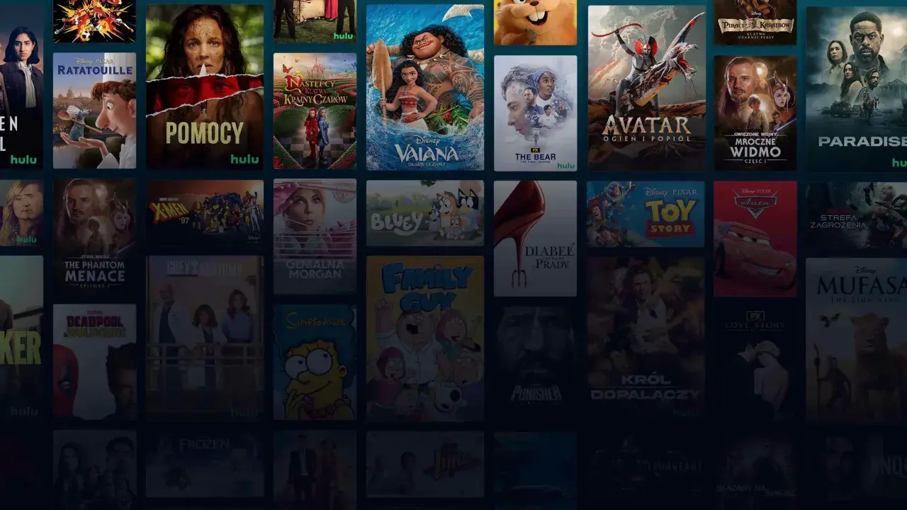 Ekran Hulu z filmami i serialami, jak "Ratatuj", "Vaiana" i "Avatar". Dowiedz się, jak wykupić Disney Plus, by oglądać te tytuły.